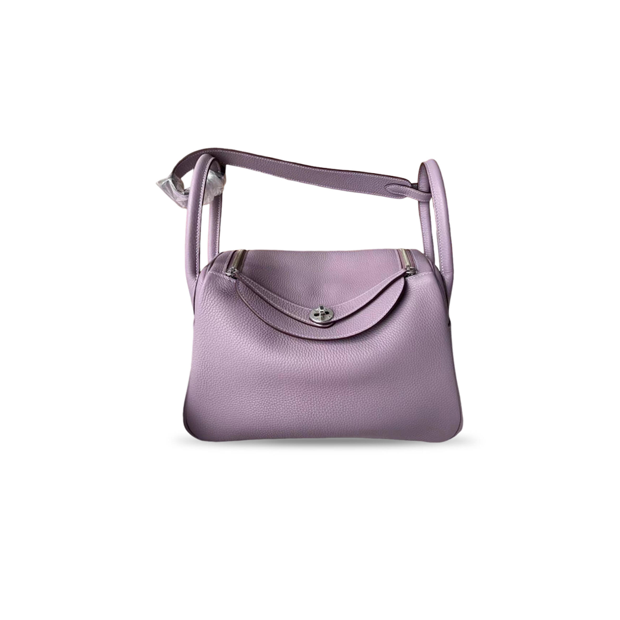 HERMÈS MASTER  CLEMENCE LEATHER LINDY 30 SILVER BUCKLE HANDLE (30*19*16cm)   